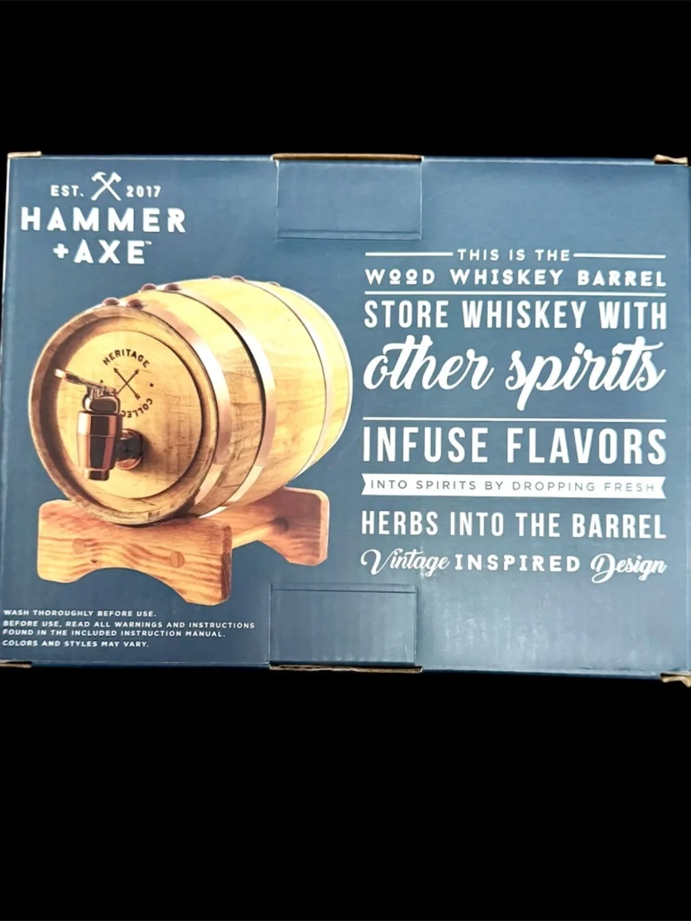 NWB Hammer Ax Whiskey Storage Barrel / Container - Picture 3 of 3